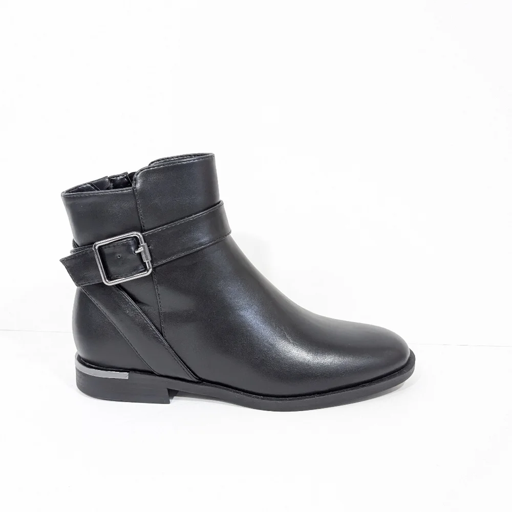 Nine West Akimy Ankle Boots sz 6.5 NEW Women Faux Black Leather Booties